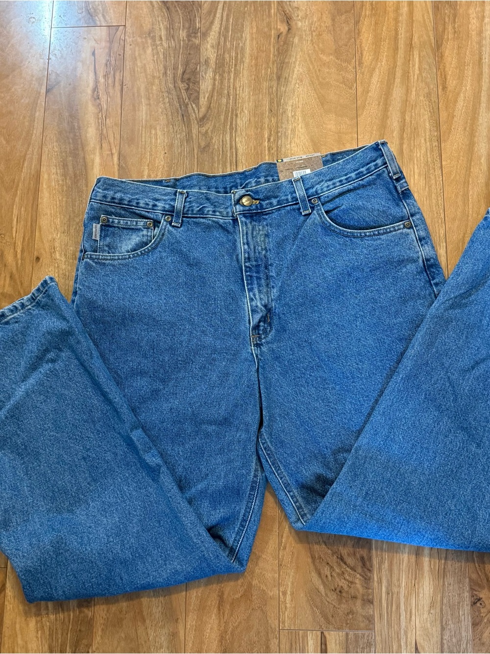 Carhartt Men's Blue Straight-Leg Denim Jeans